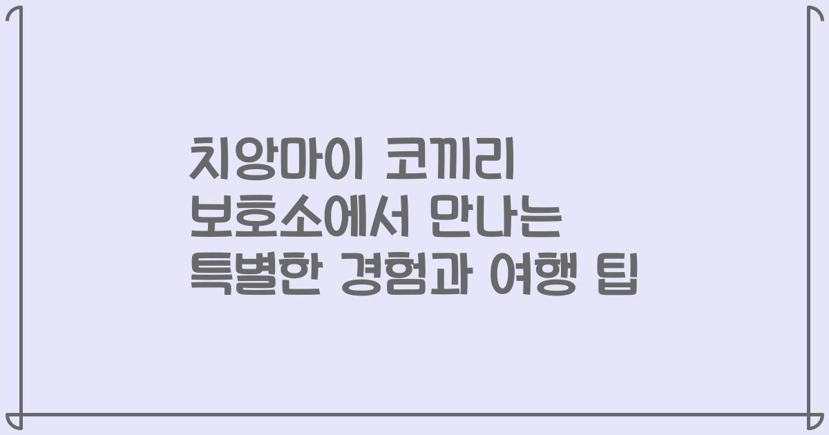 치앙마이 코끼리 보호소에서 만나는 특별한 경험과 여행 팁
